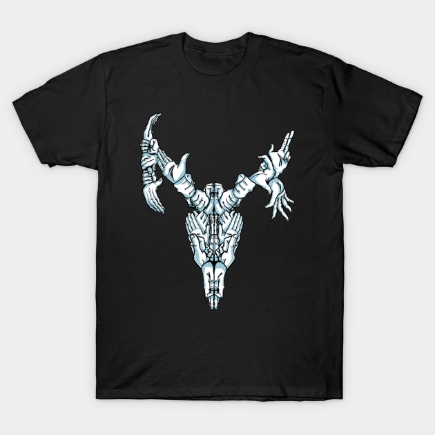 Deer Skull Made of Hands T-Shirt by AidanThomas